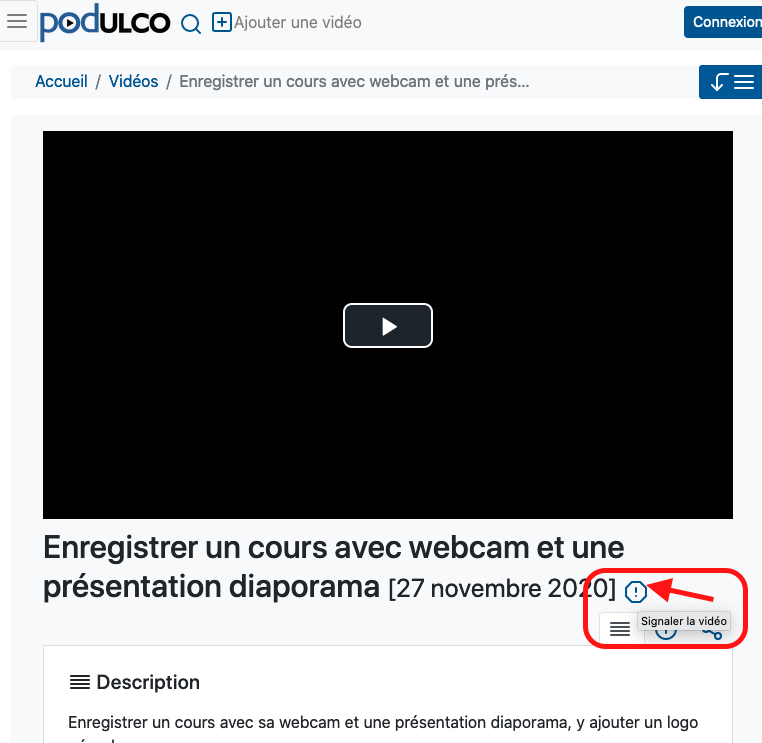 signaler une vidéo inappropriée