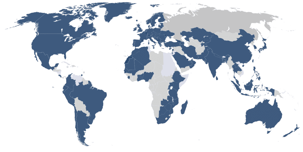 Carte de la zone de couverture Eduroam